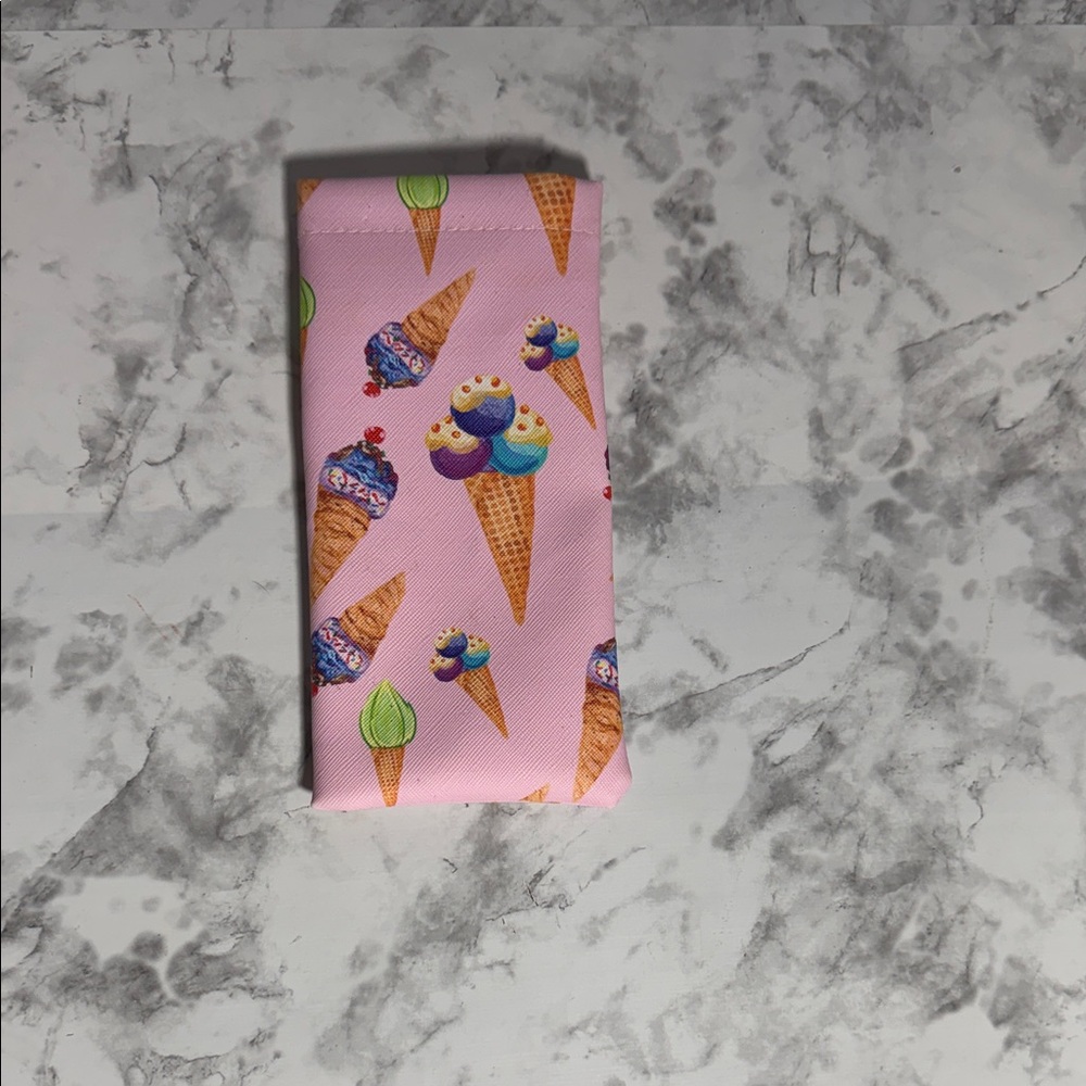 Ice Cream Print Glasses Holder - Pink